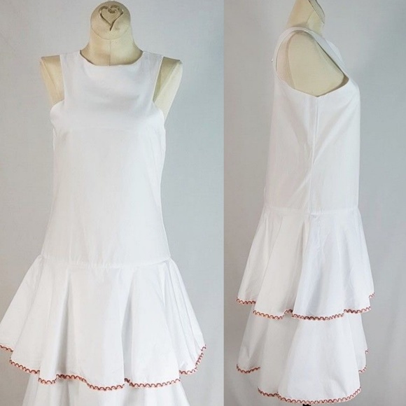 MLM Label Arles Tier Dress Small Womens Sleeveless Ruffle Layered  Summer Sheath - Picture 5 of 16